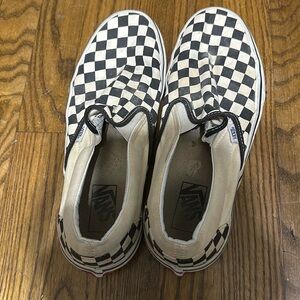 Men’s vans checkerboard slip ons size 9.5